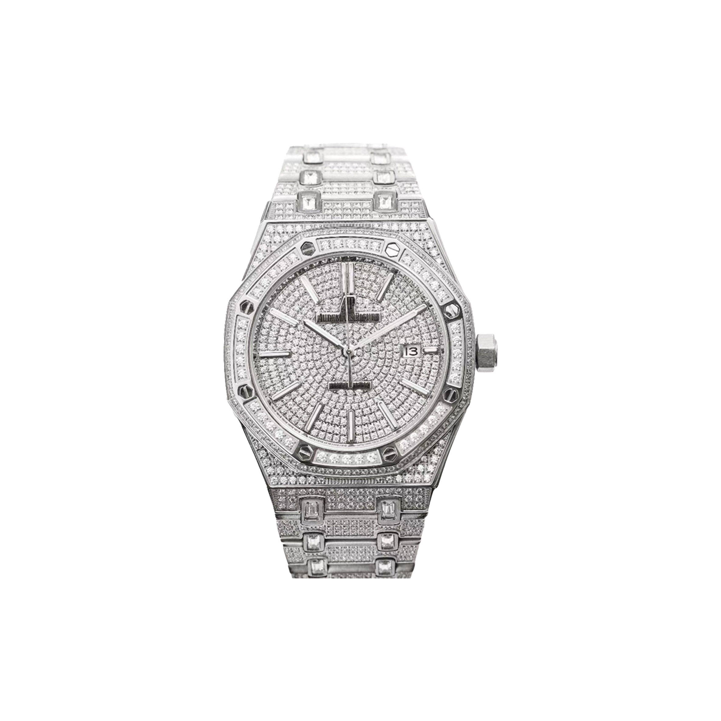 AUDEMARS PIGUET ROYAL OAK 41 DIAMONDS STEEL WATCH 15400ST.OO.1220ST.01